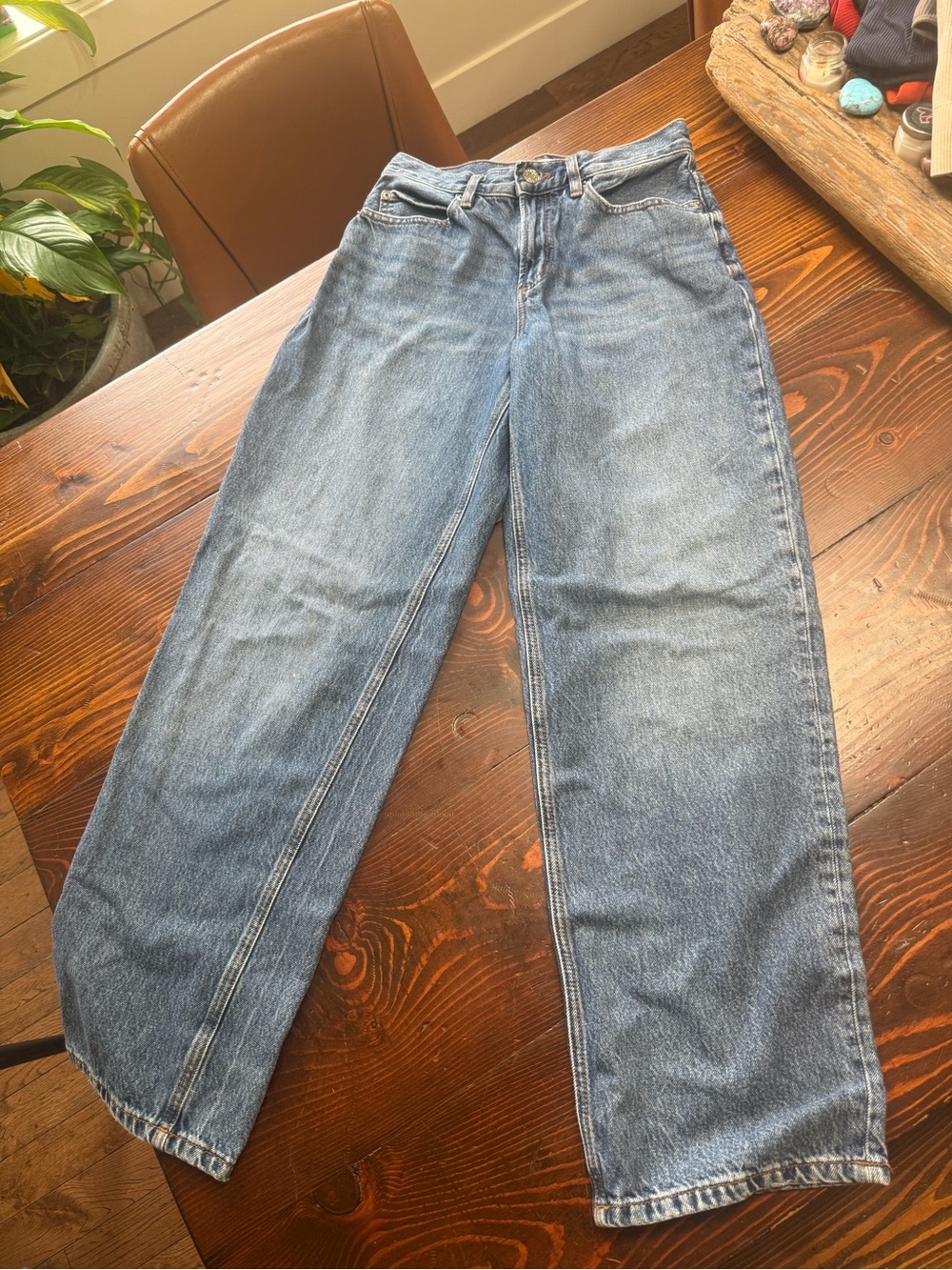 Garage Light Blue High-Rise Wide Leg Jeans